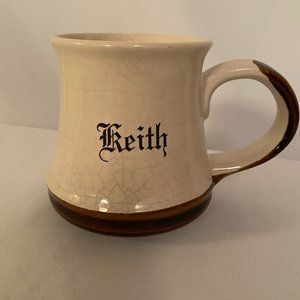 Keith Mug, 3 5/8 tall, crackle finish cream brown